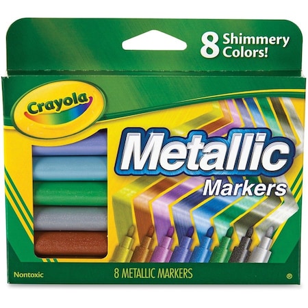 Crayola Metallic Markers, Nontoxic, 8/ST, Assorted PK CYO588628
